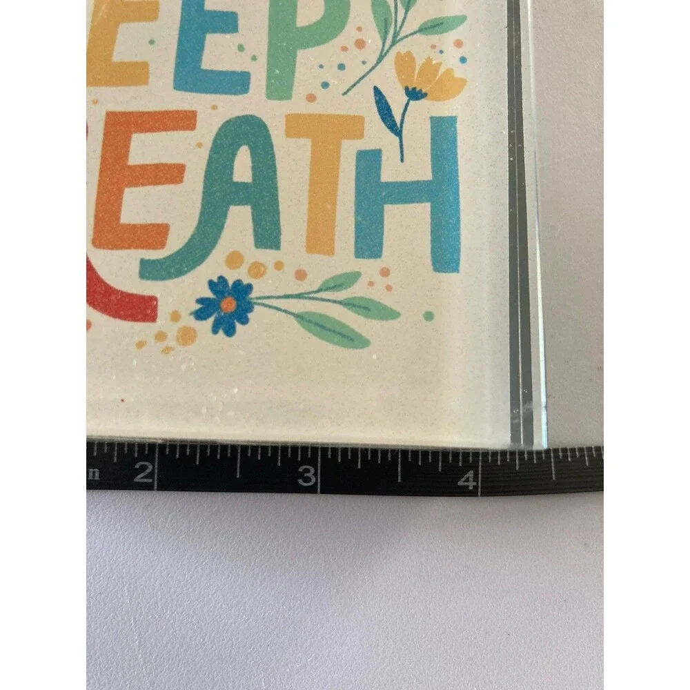 Paperweight “Take A Deep Breath” Good Condition Multi Color 4x4x1